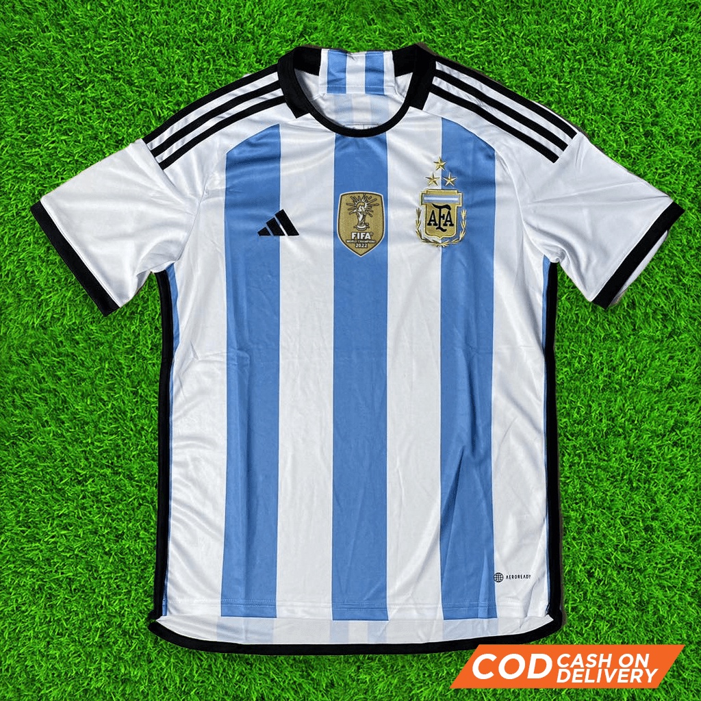 Jual JERSEY TIMNAS ARGENTINA HOME WORLD CHAMPION 3 BINTANG 2022 JERSEY