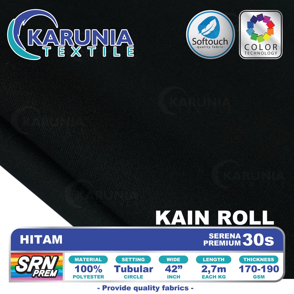 Jual Kain Serena 30s Rollan Hitam Karunia Textile Shopee Indonesia