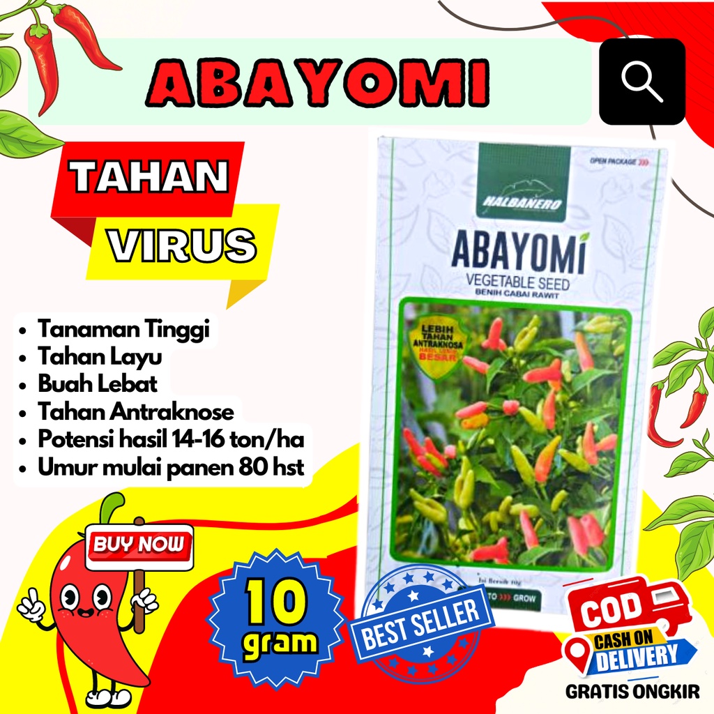 Jual Benih Cabai Rawit Abayomi Gram Halbanero Chili Seed Favorit