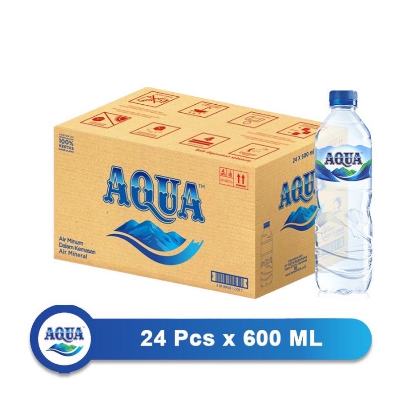 Jual Air Minuman AQUA BOTOL AIR MINERAL 600 ML ISI 24 BOTOL PER DUS MAX