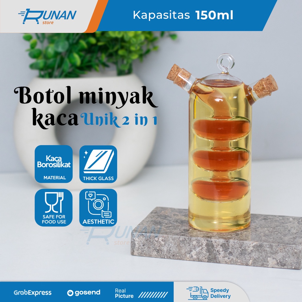 Jual Botol Minyak Kaca Unik In Double Layer Botol Olive Oil Cuka