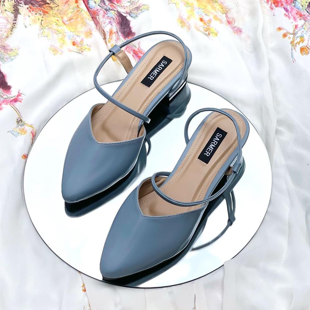 Jual PRODUK SARMER MICHELLE HEELS 3CM BLUE Shopee Indonesia