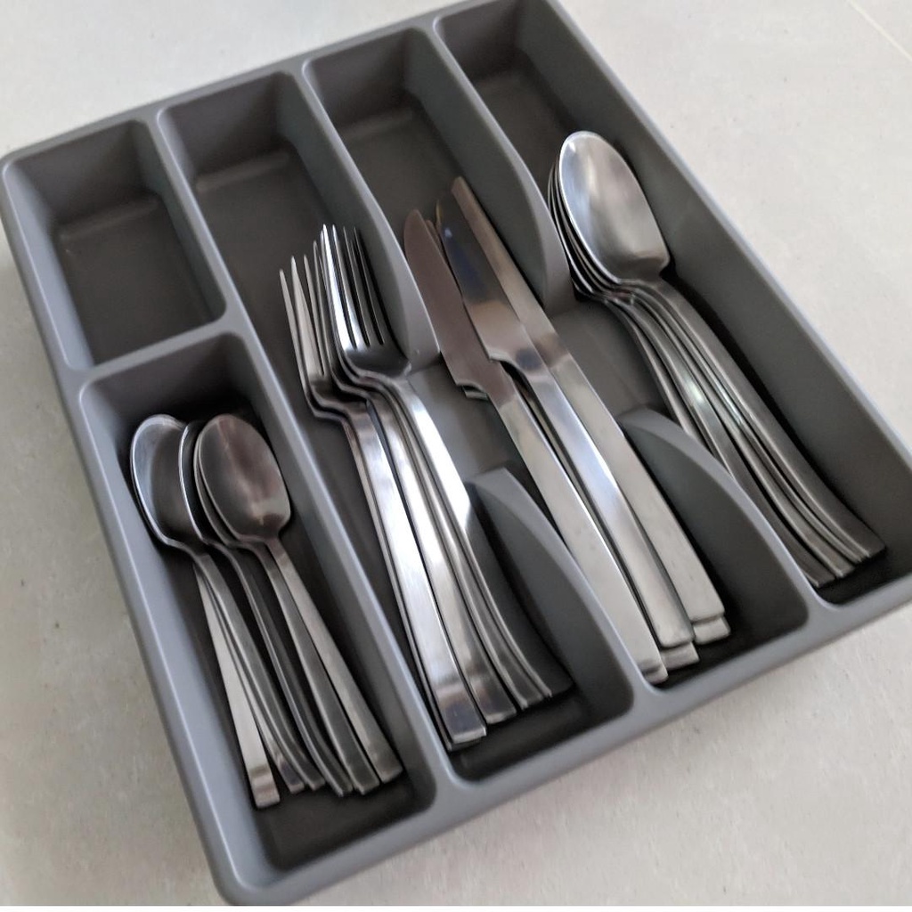 Jual Cutlery Tray Kitchen Drawer Organizer Tempat Sendok Garpu Sekat