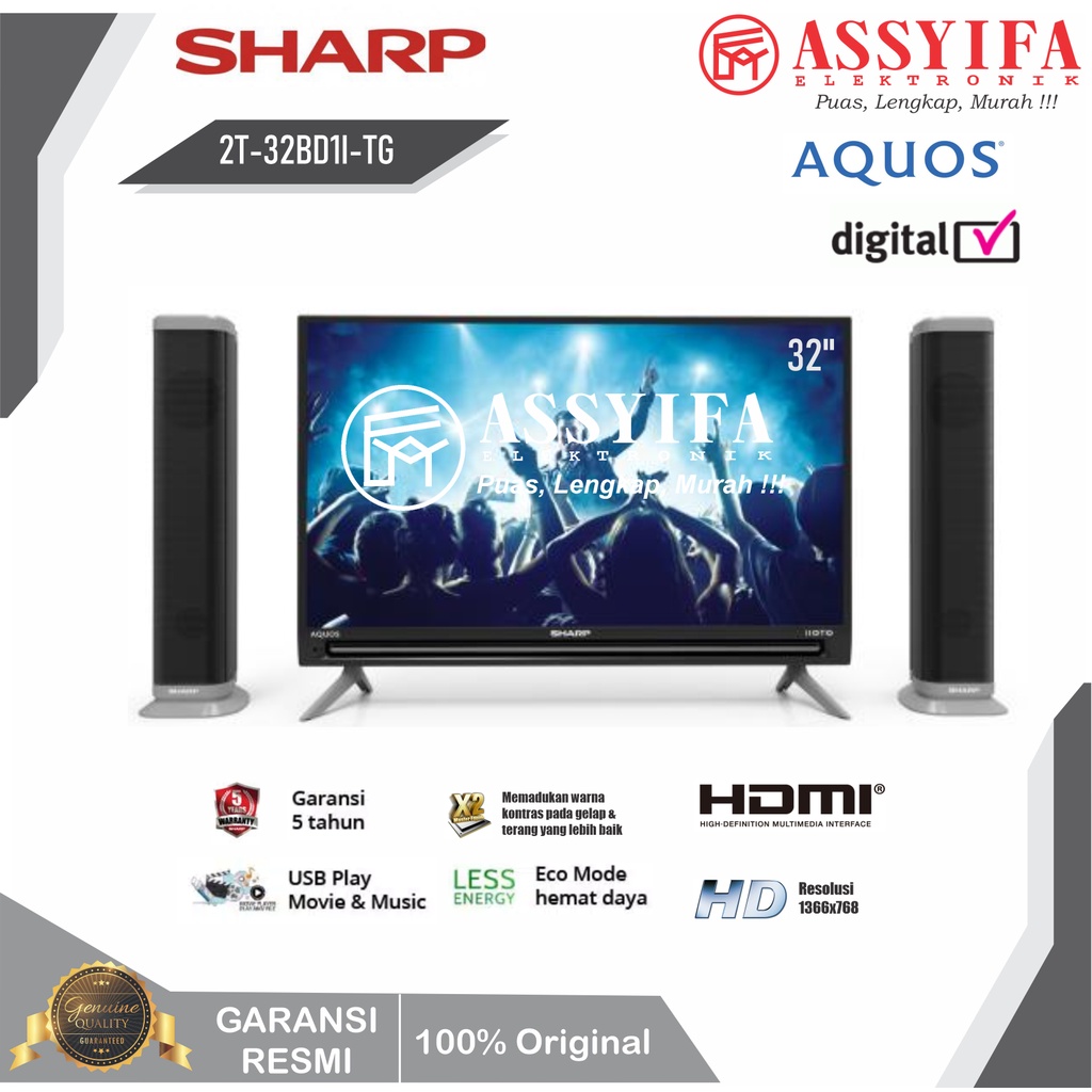 Jual Led Tv Sharp Inch T C Bd I Tower Speaker Ioto Terbaru Digital