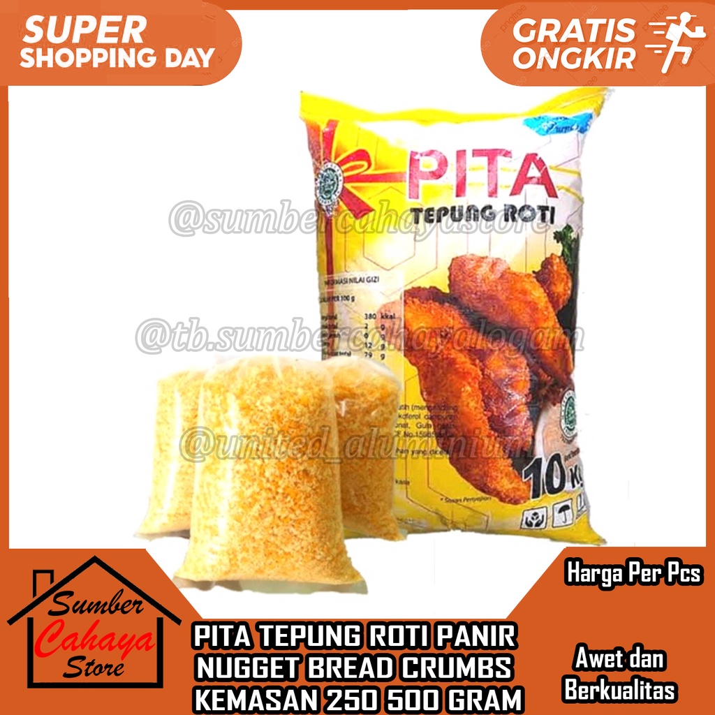 Jual BREADCRUMB TEPUNG ROTI PANIR 250G 500G 250 500 GRAM ECER BREAD