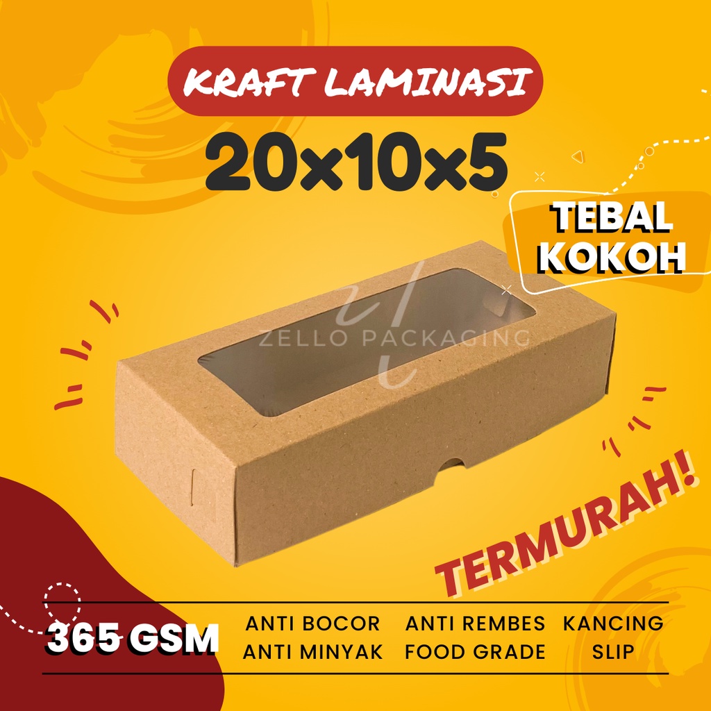 Jual Kotak Brownies Cake Box Kemasan Kue Snack Kraft Jendela X X