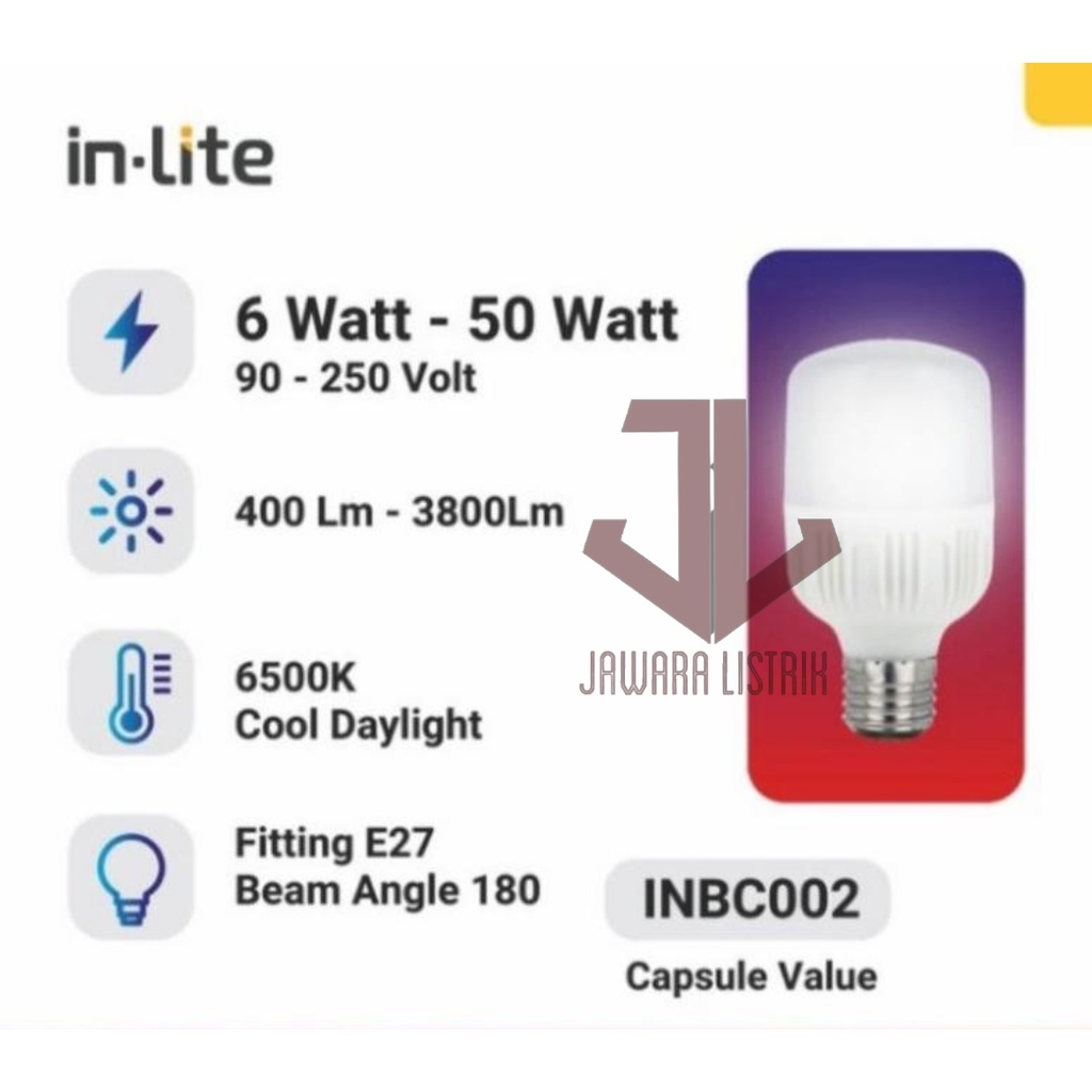 Jual LAMPU LED CAPSULE IN LITE VALUE 20W 20 W WATT INBC002 PUTIH