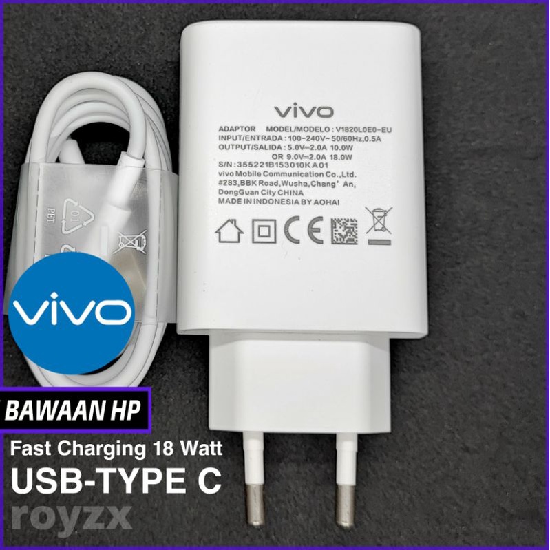 Jual CHARGER CAS VIVO Y21 Y75 Y21T FAST CHARGING TYPE C ORIGINAL BEKAS