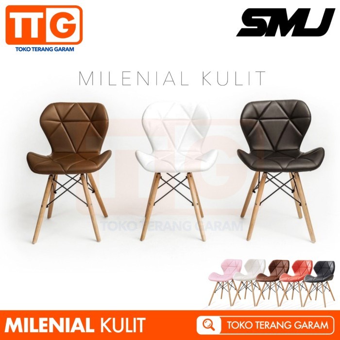 Jual SMJ KURSI SANTAI KAFE MAKAN TERAS MINIMALIS MILENIAL KULIT KARGO