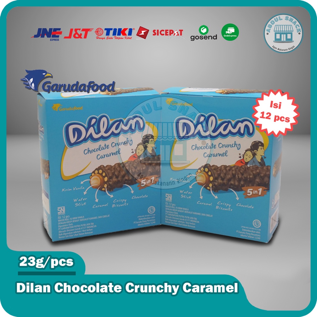 Jual Dilan Chocolate Crunchy Caramel Box Isi 12 Pcs Wafer Coklat