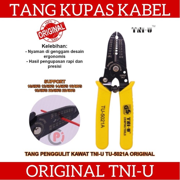 Jual TNI U TU 5021A 5022A 5023A Tang Pengupas Kabel Pemotong Kawat