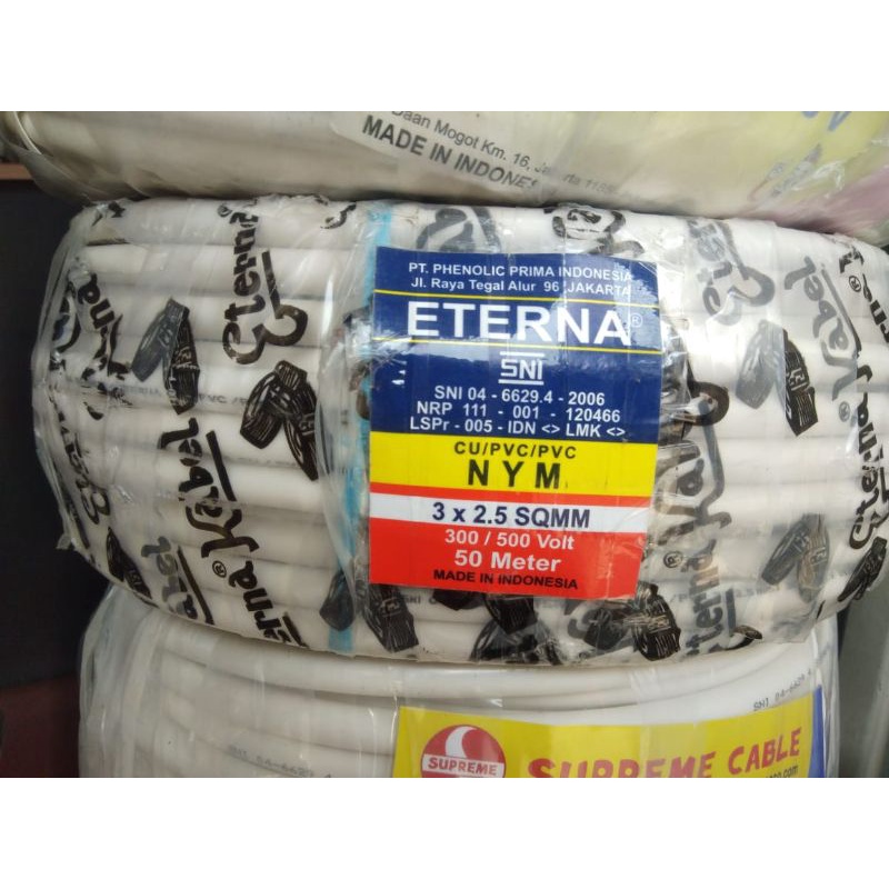 Jual Kabel Nym 3x2 5 Eterna 50 Meter Shopee Indonesia