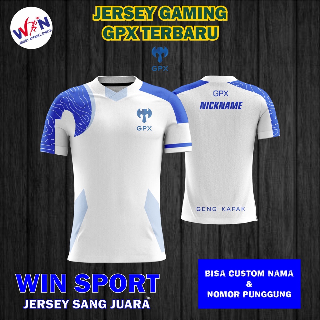 Jual BAJU GAMING JERSEY GAMING GPX TERBARU 2022 2023 WARNA PUTIH KAOS