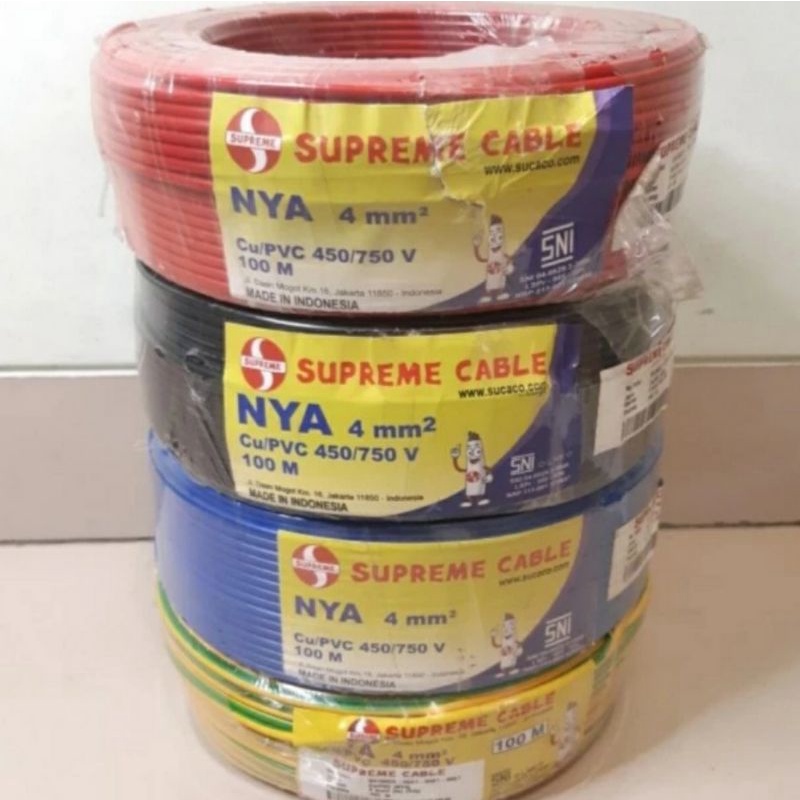 Jual Kabel NYA 1x4 Mm Supreme Kabel Listrik Tunggal NYA 4mm Shopee