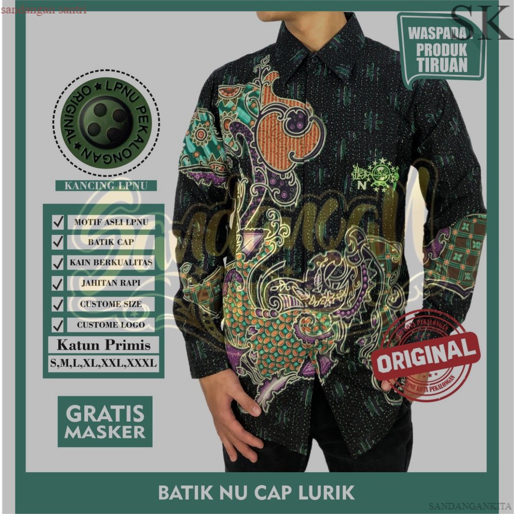 Jual Kemaja Nu Nahdlatul Ulama Kemeja Batik Nu Cap Lurik Batik Nu