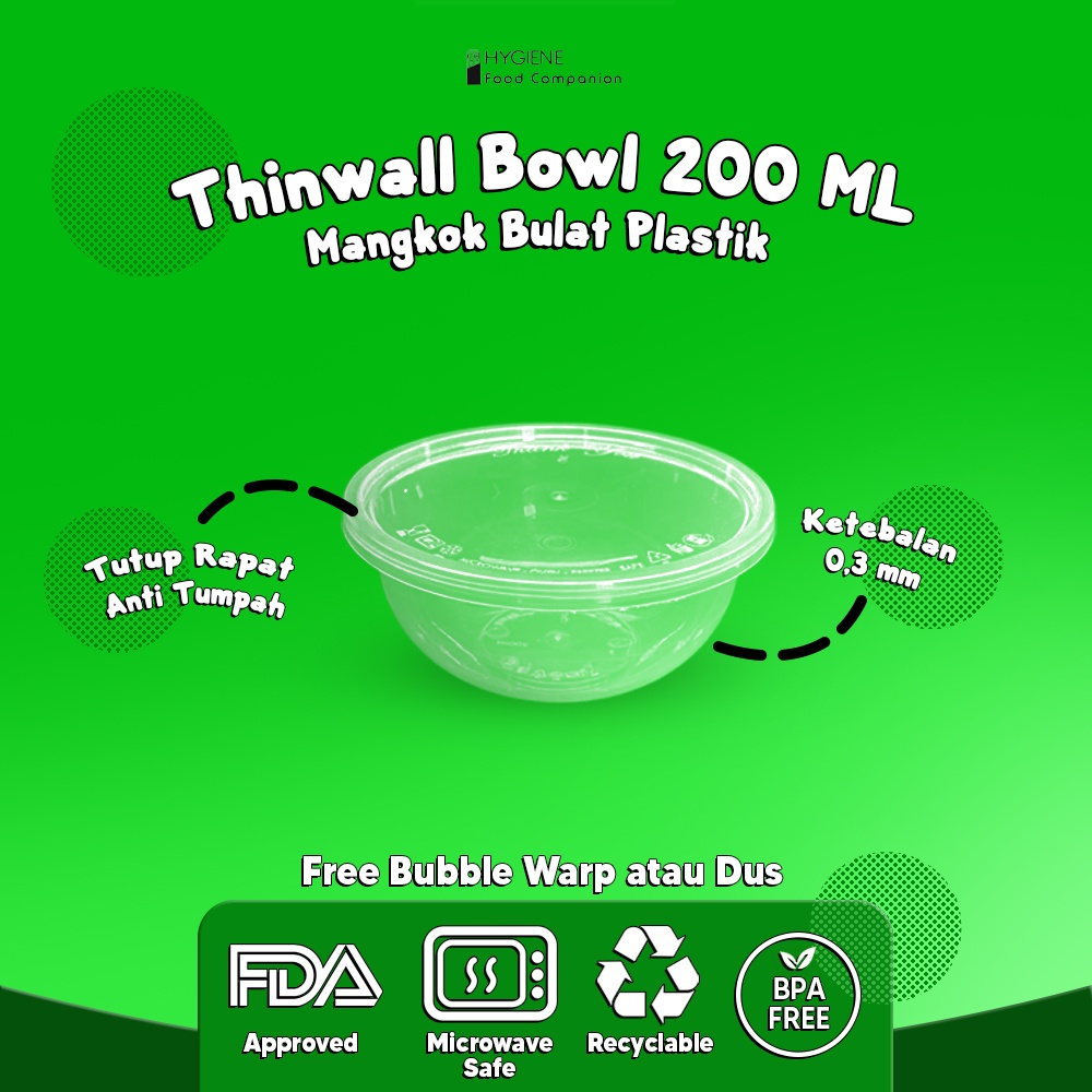 Jual Mangkok Plastik Ml Thinwall Tempat Kotak Makan Nasi Cup