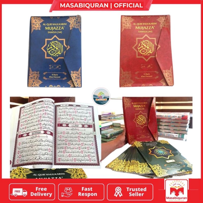 Jual Al Quran Per Juz Mujazza Khot Utsmani 15 Baris Ukuran Besar A4