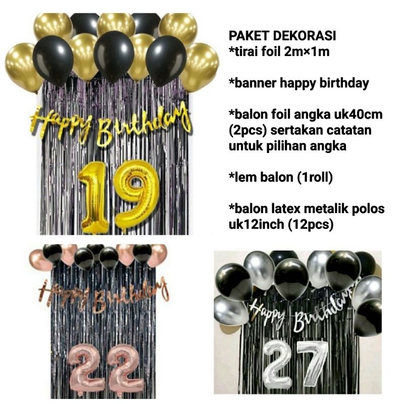 Jual Paket Dekorasi Happy Birthday Set Set Shopee Indonesia