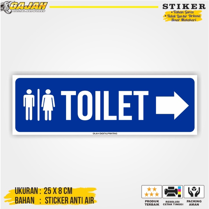 Jual Stiker Penunjuk Toilet Stiker Penunjuk Wc Stiker Tollet