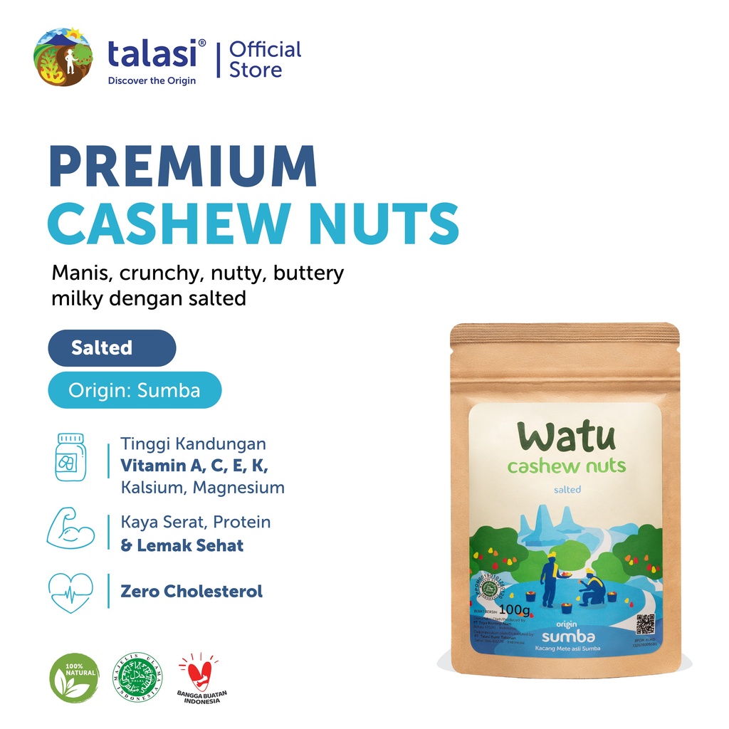 Jual Watu Cashew Nuts Salted Kacang Mete Asli Sumba 100gr Shopee