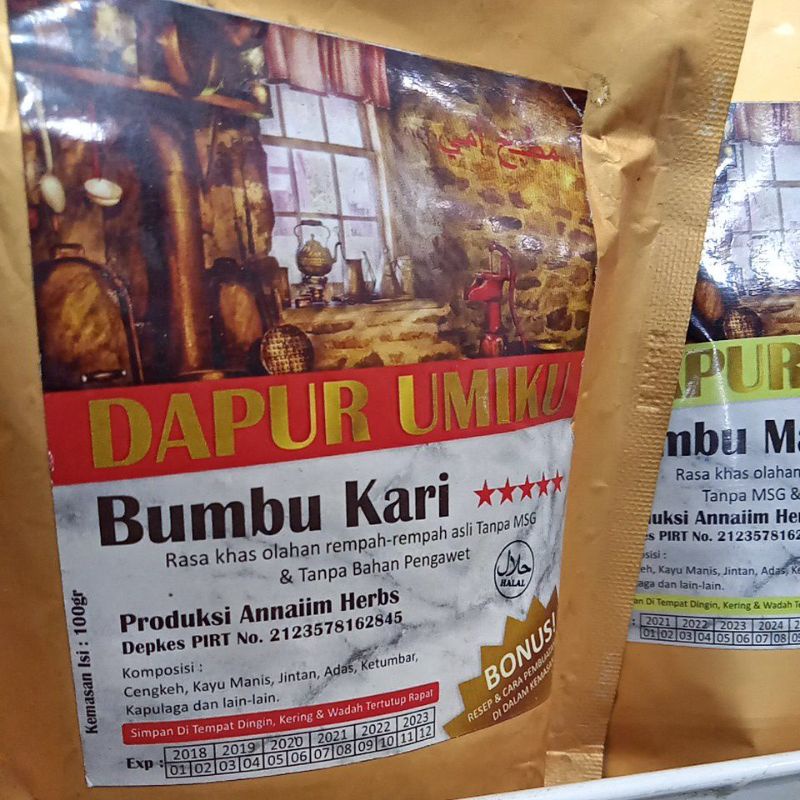 Jual Bumbu Dapur Umiku Khas Olahan Rempah Rempah Asli Bumbu Gulai