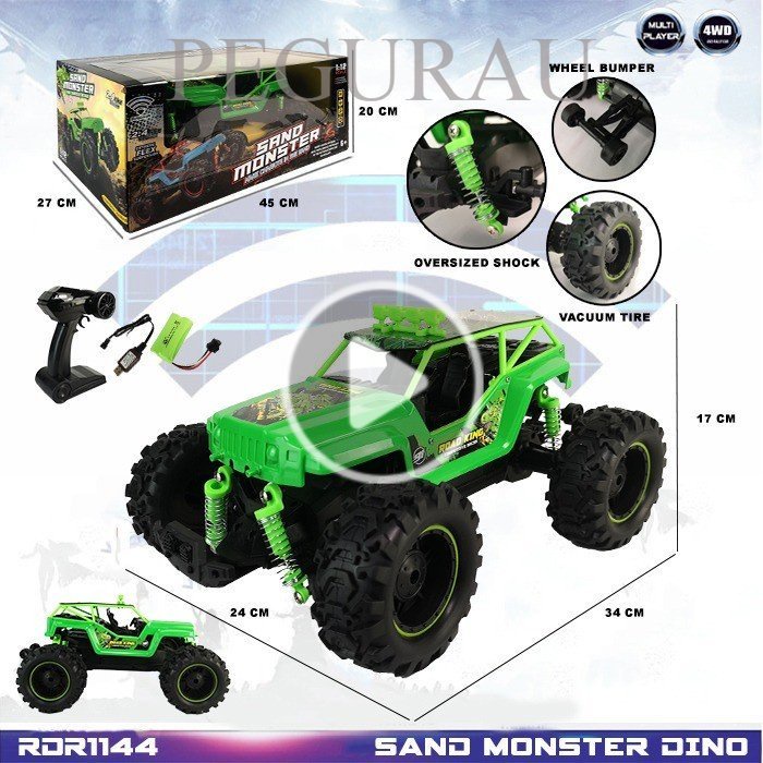 Jual Mobil Remote Control Offroad RDR1144 Hijau Sand Monster Mainan RC