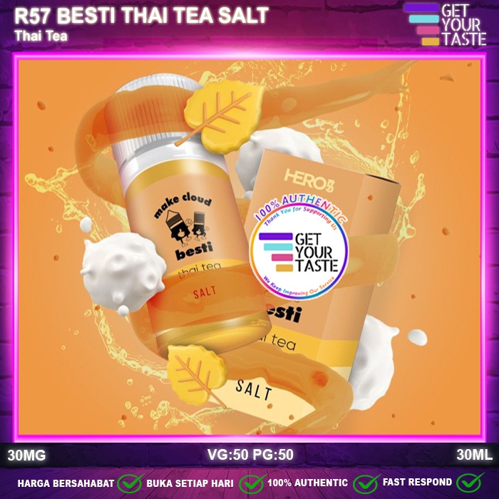 Jual Liquid R57 Besti Thai Tea Salt Nic 30ML By Thaitea Saltnic Pods