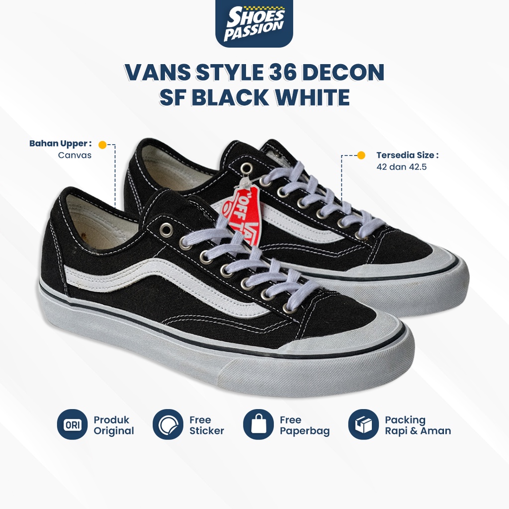 Jual Vans Style Decon Sf Black White Shopee Indonesia