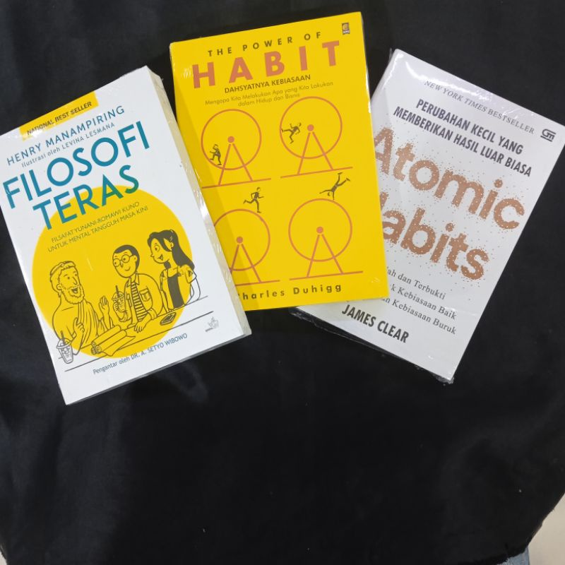 Jual Paket 3 Buku Filosofi Teras The Power Of Habit Atomic Habit