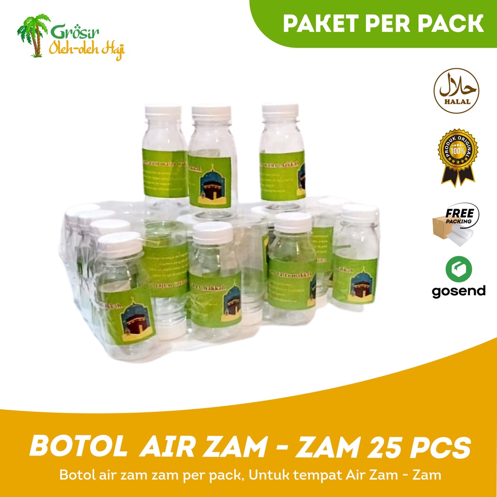 Jual 1 Pack 25 Pcs Botol Air Zam Zam Kosong Botol Zamzam 80ml Kemasan