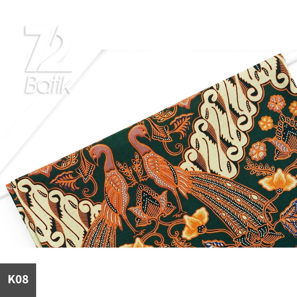 Jual KAIN BATIK PREMIUM Bahan Katun Motif Parang Kembar Hijau Tua Putih