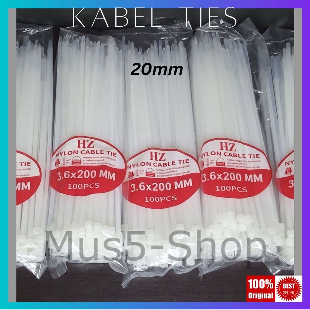 Jual Kabel Ties Tis Putih Hitam Tali Pengikat Fiber Kuat Isi Pcs