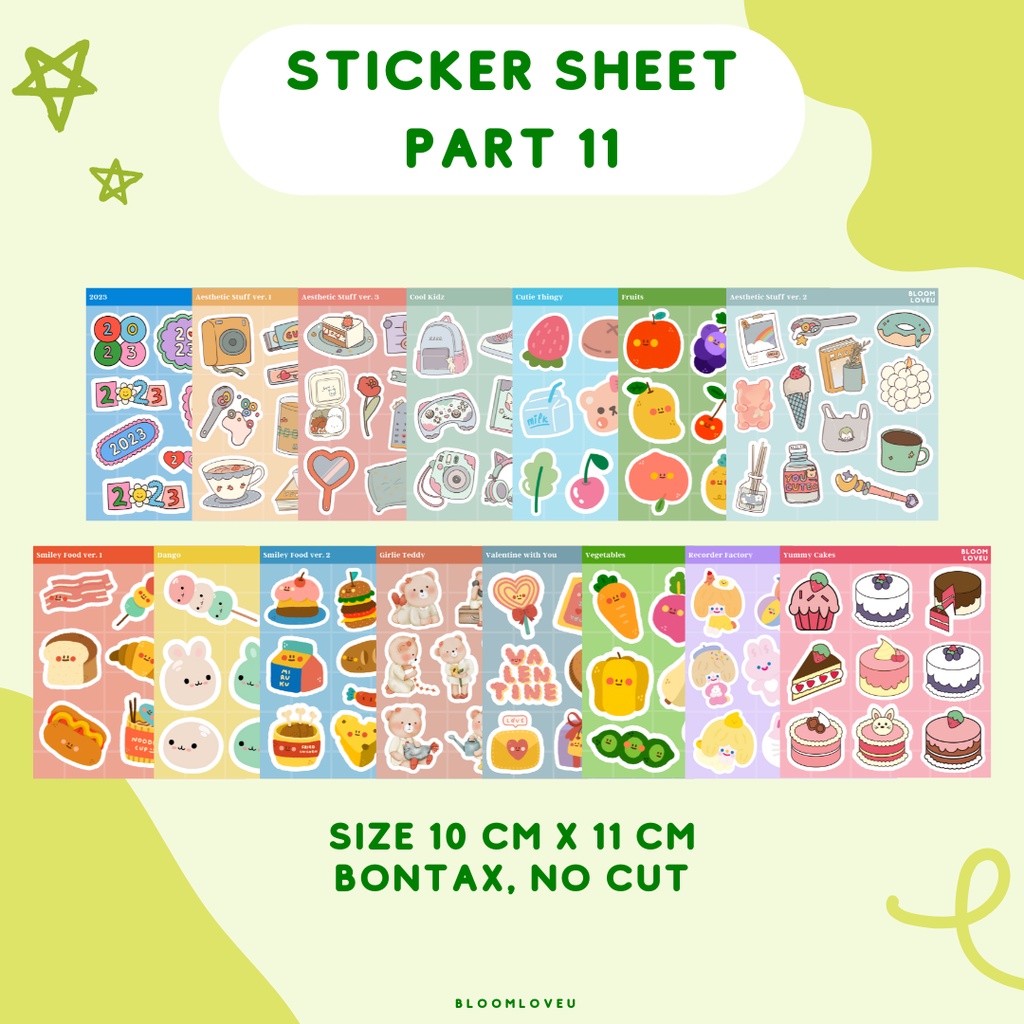 Jual Ganti Ke J T Stiker Sheet Aesthetic Stiker Journal Bujo Deco