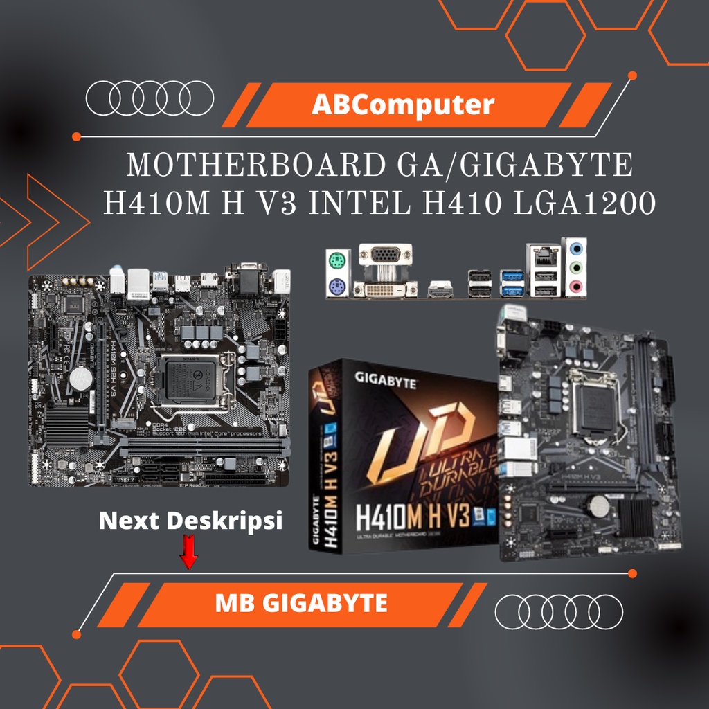 Jual Mainboard Motherboard Ga Gigabyte H M H V Intel H Lga