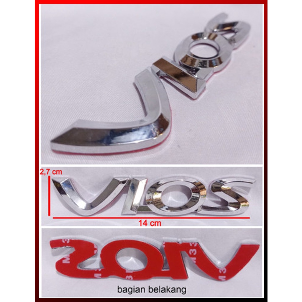 Jual Emblem Logo Tulisan Toyota Vios Gen 1 Tahun 2004 Sampai Dengan