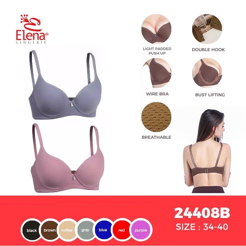 Jual Bra Berpori Busa Tipis Berkawat Cup B Elena 24408B 24008 BH