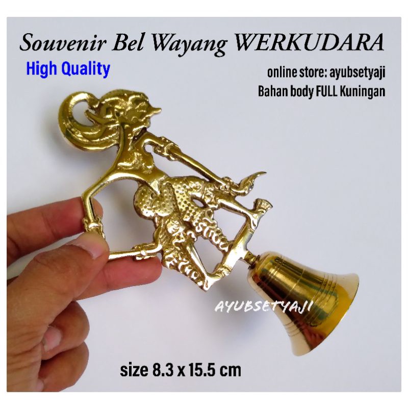 Jual Lonceng Wayang Werkudara Full Kuningan Bel Kuningan Antik Ukir