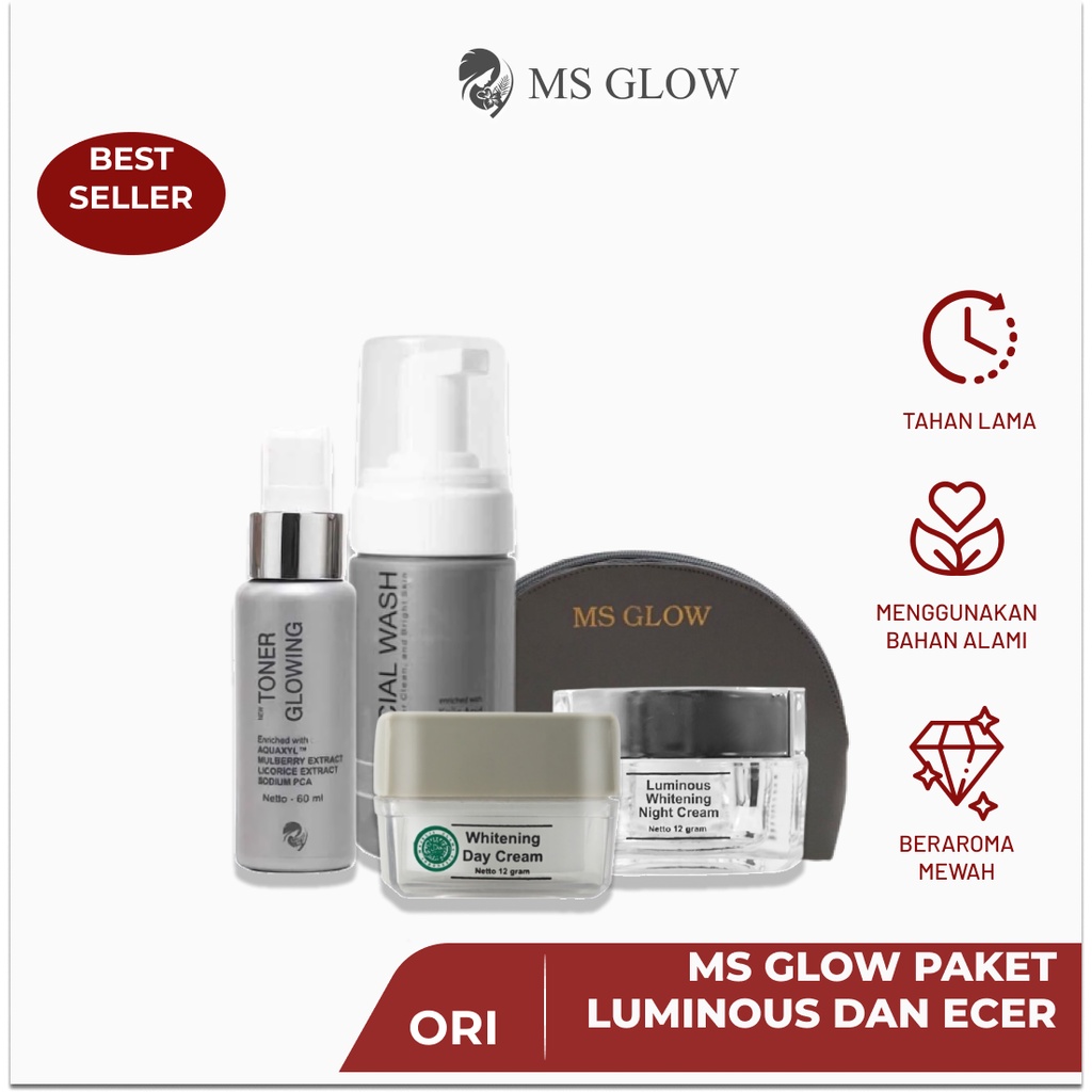 Jual Ms Glow Paket Dan Satuan Paket Bisa Ecer Facialwash Toner Cream