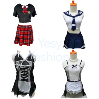 Jual Set Baju Lingerie Sexy Rok G String Model Sailor Transparant