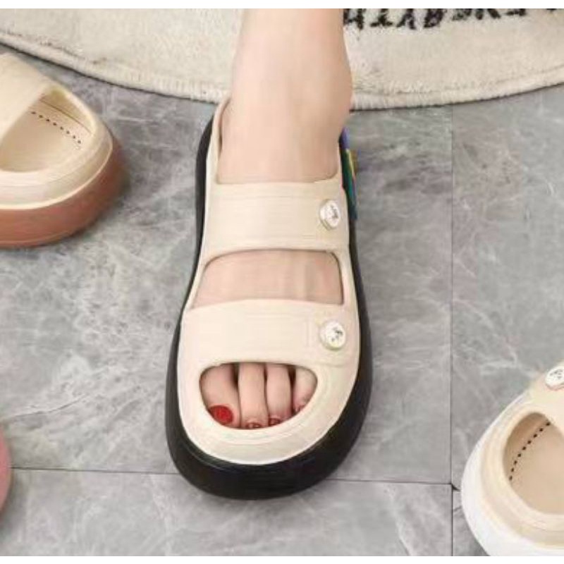 Jual Wda Sandal Wedges Selop Wanita Terbaru Hys Sendal Karet