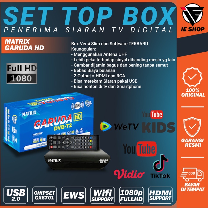 Jual Set Top Box Tv Digital Matrix Garuda Dvb T Setopbox Set Up Box