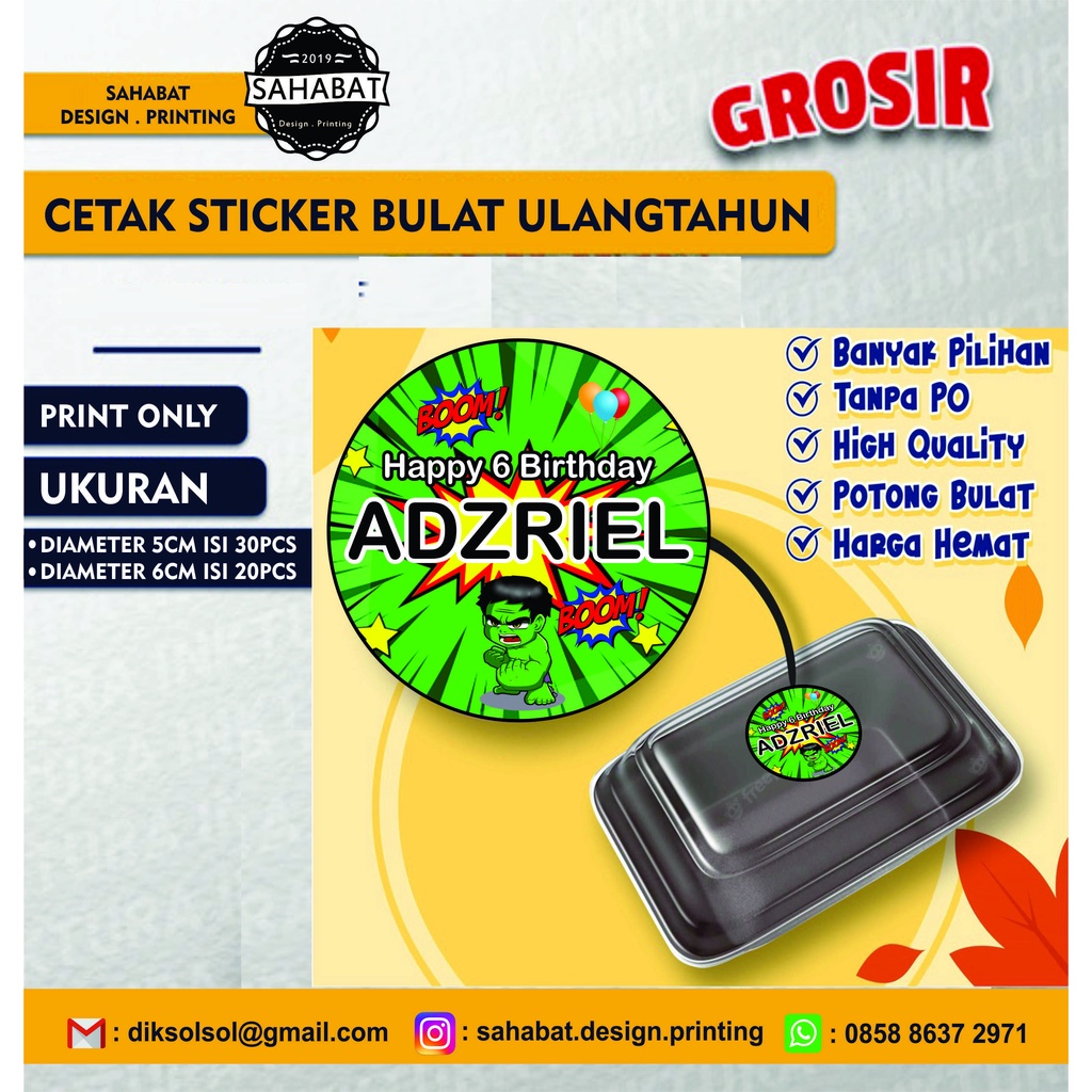 Jual Isi 20 30pcs Sticker Bulat Ulang Tahun Sticker Happy Birthday