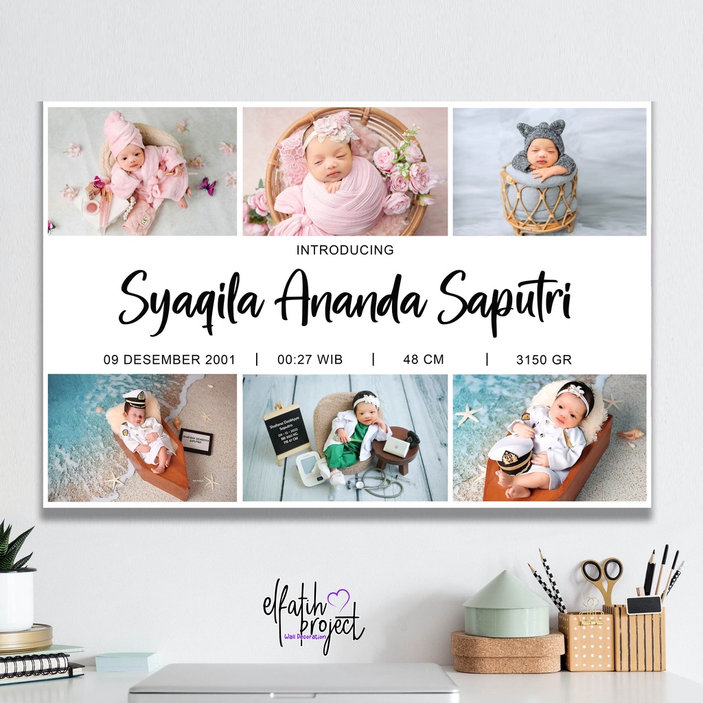 Jual Cetak Photo Biodata Bayi Bingkai Kayu Mdf Shopee Indonesia