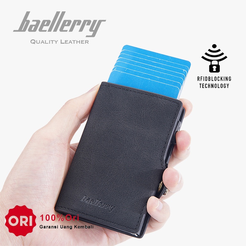 Jual Baellerry K Dompet Kartu Pria Bahan Kulit Pu Leather Premium