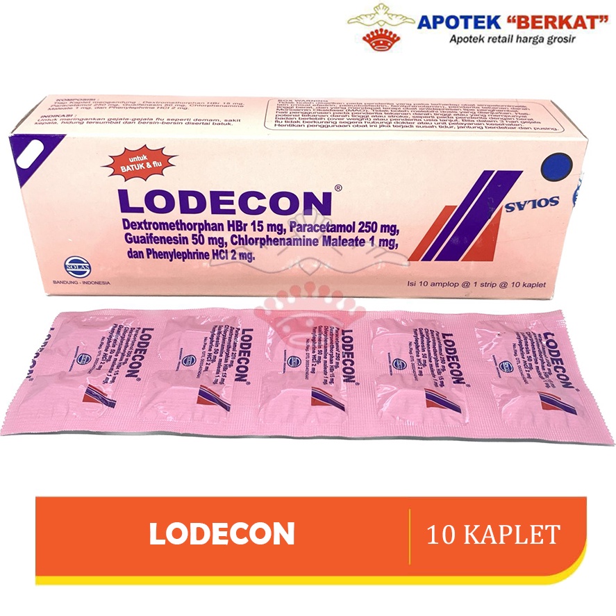 Jual Lodecon Strip 10 Tablet Obat Batuk Pilek Flu Panas Demam Shopee