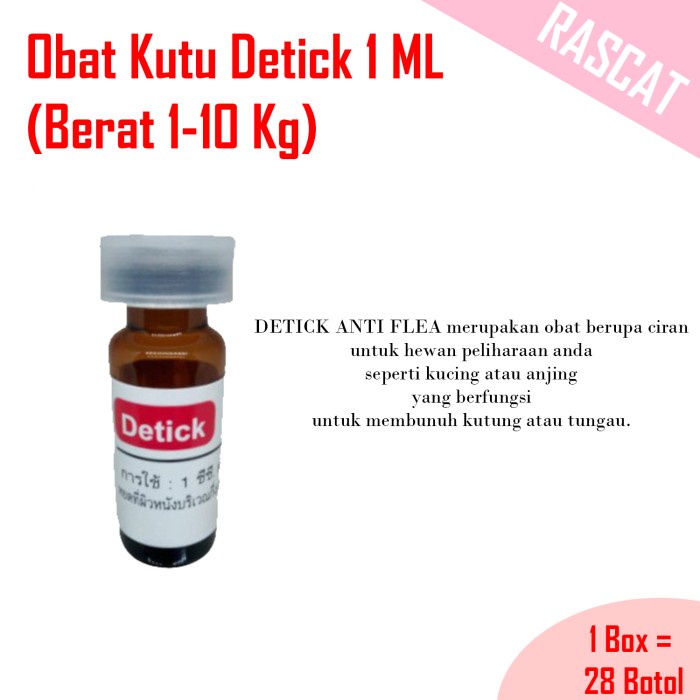 Jual Obat Kutu Detick Kucing Anjing Ml Box Shopee Indonesia