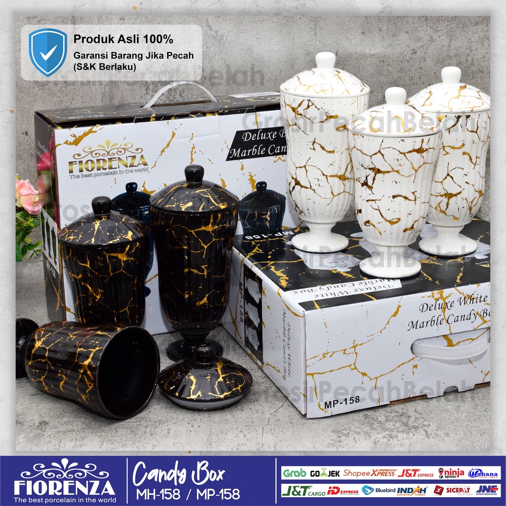 Jual Toples Keramik Set Isi 3 Permen Kue Manisan Motif Marble Fiorenza