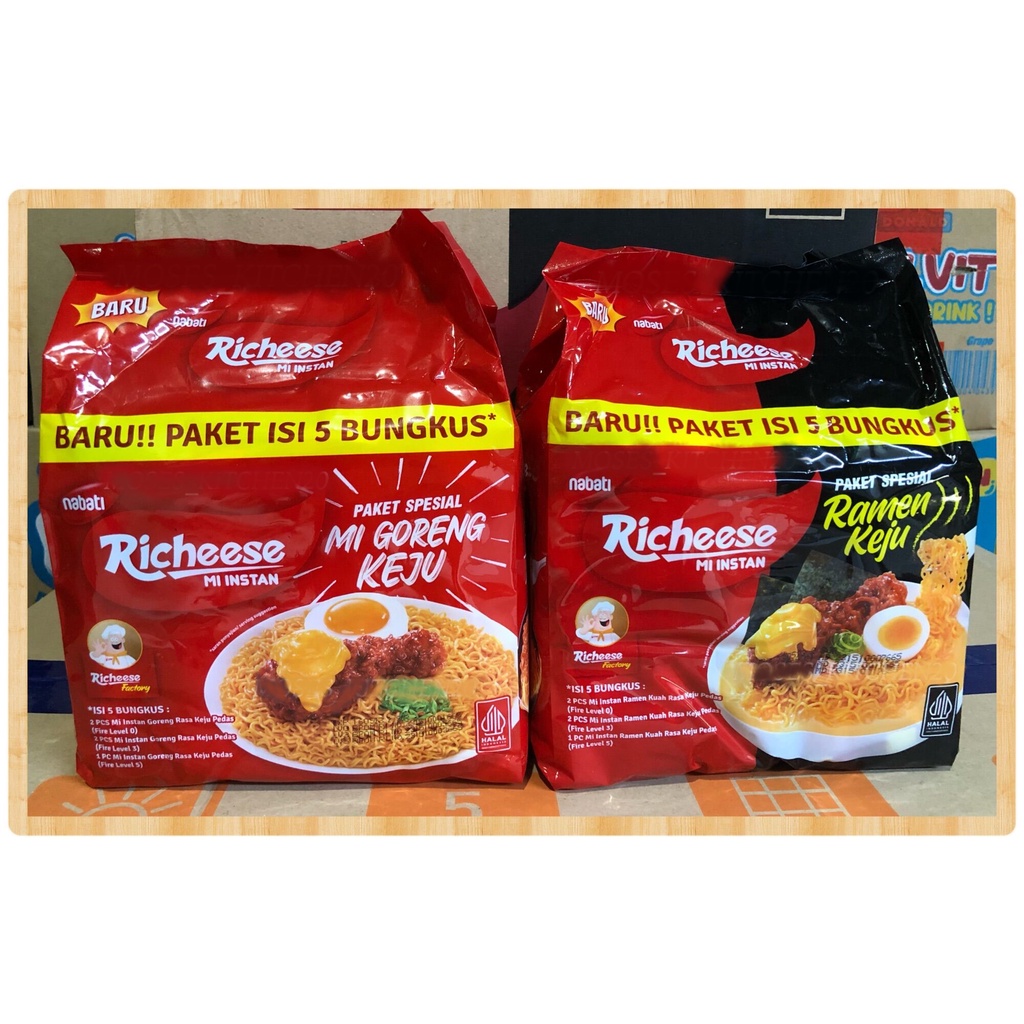 Jual Satu Bungkus Isi 5 Richeese Mie Instan Mie Goreng Keju Mie