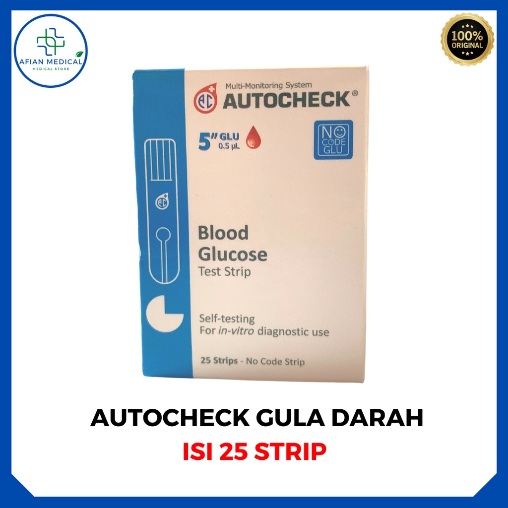 Jual STRIP AUTOCHECK Glucose GULA DARAH STRIP GULA DARAH ISI 25