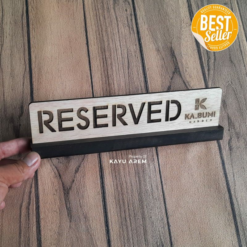 Jual Sign Reserved Kayu Tulisan Tanda Papan Reserved Meja Restoran